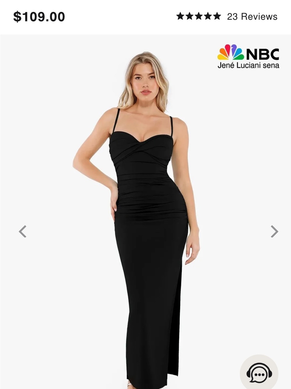 Black Ruched Maxi Dress with Slim Straps